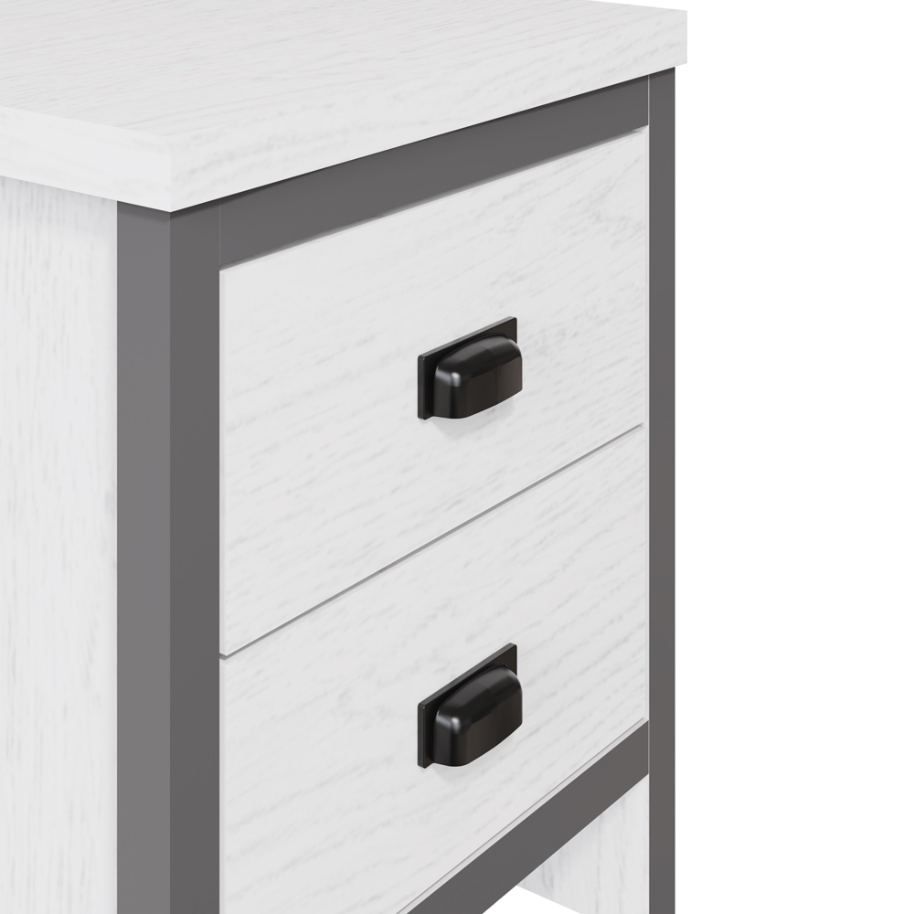 GFW Boston 2 Drawer White Oak Bedside Table Image 4