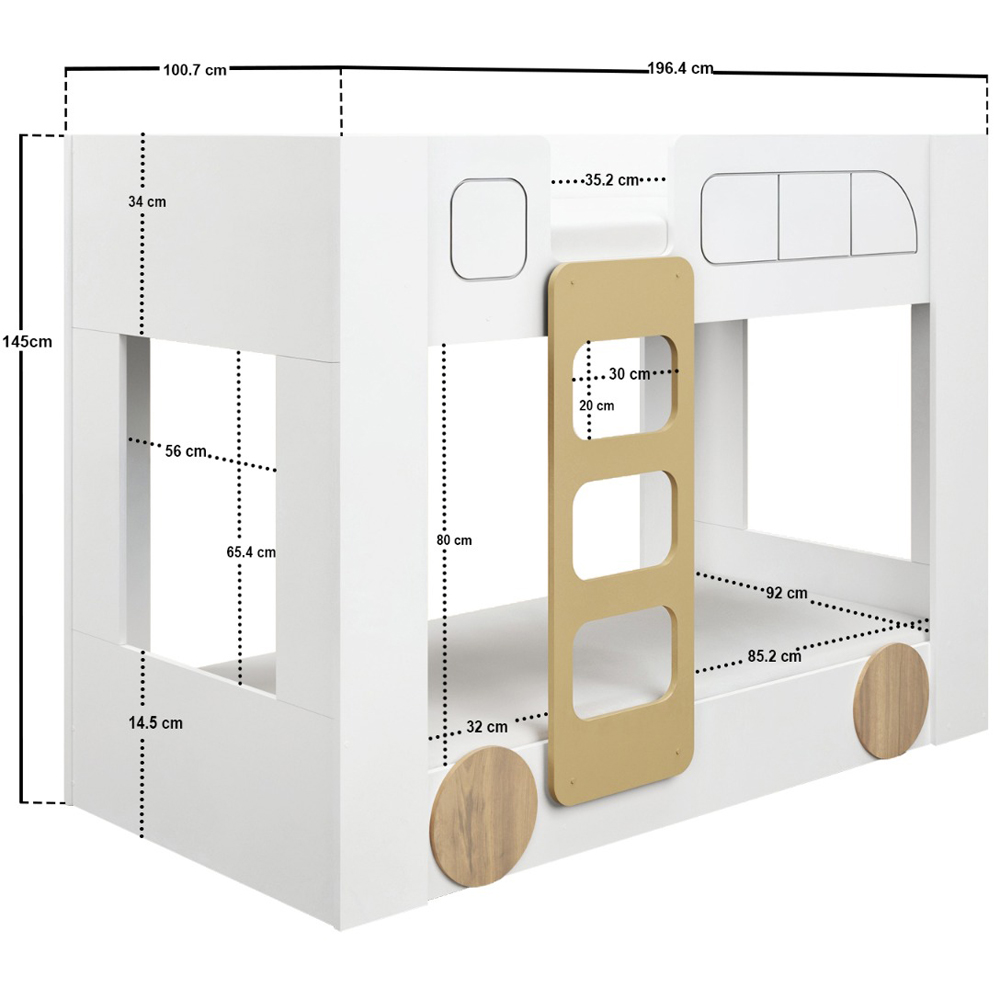 Flair Eloise White Bus Bunk Bed Image 6