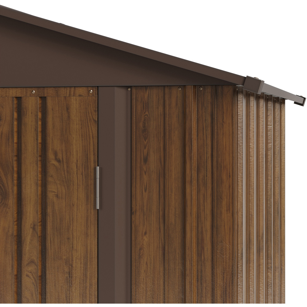 Living and Home 4 x 6ft Brown Metal Apex Garden Storage Shed Image 5