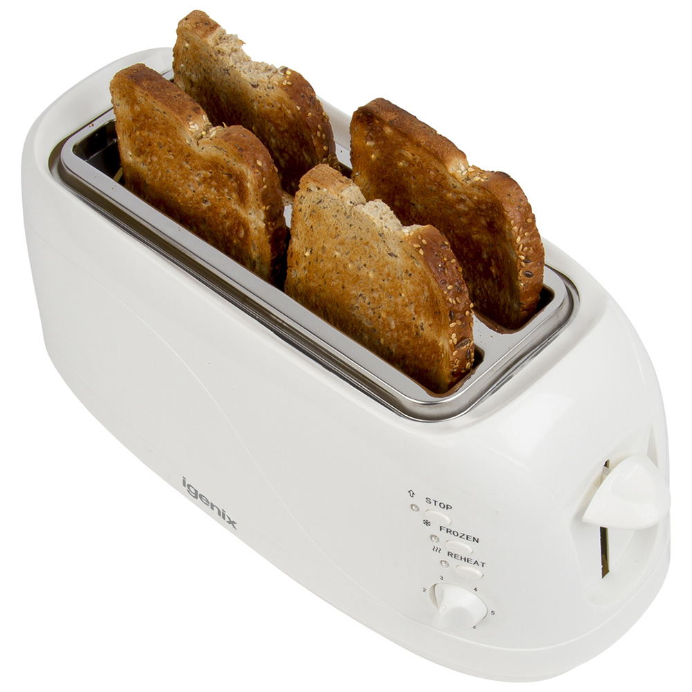 Igenix IG3020 White 4-Slice Toaster Image 2