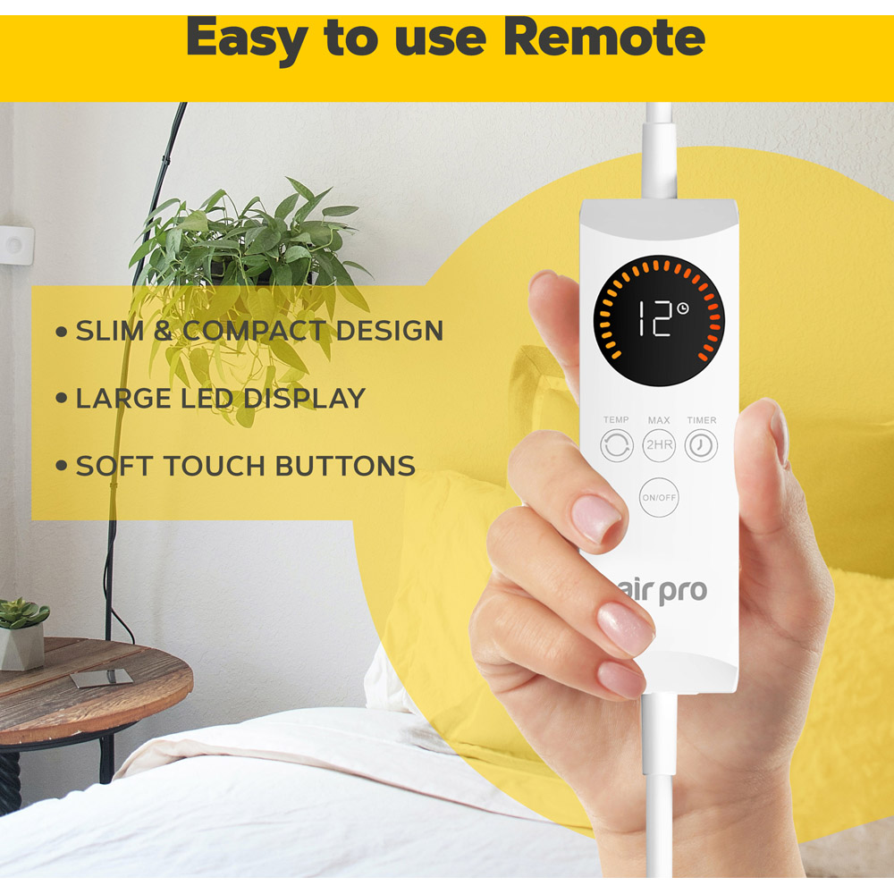 Air Pro White Double Fleece Heated Electric Blanket with Controller Image 5