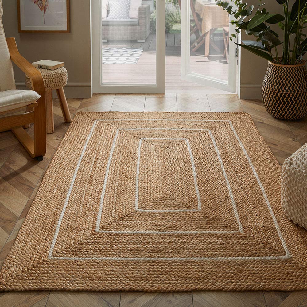 Prestbury Natural Border Braided Rug 120 x 170cm Image 2