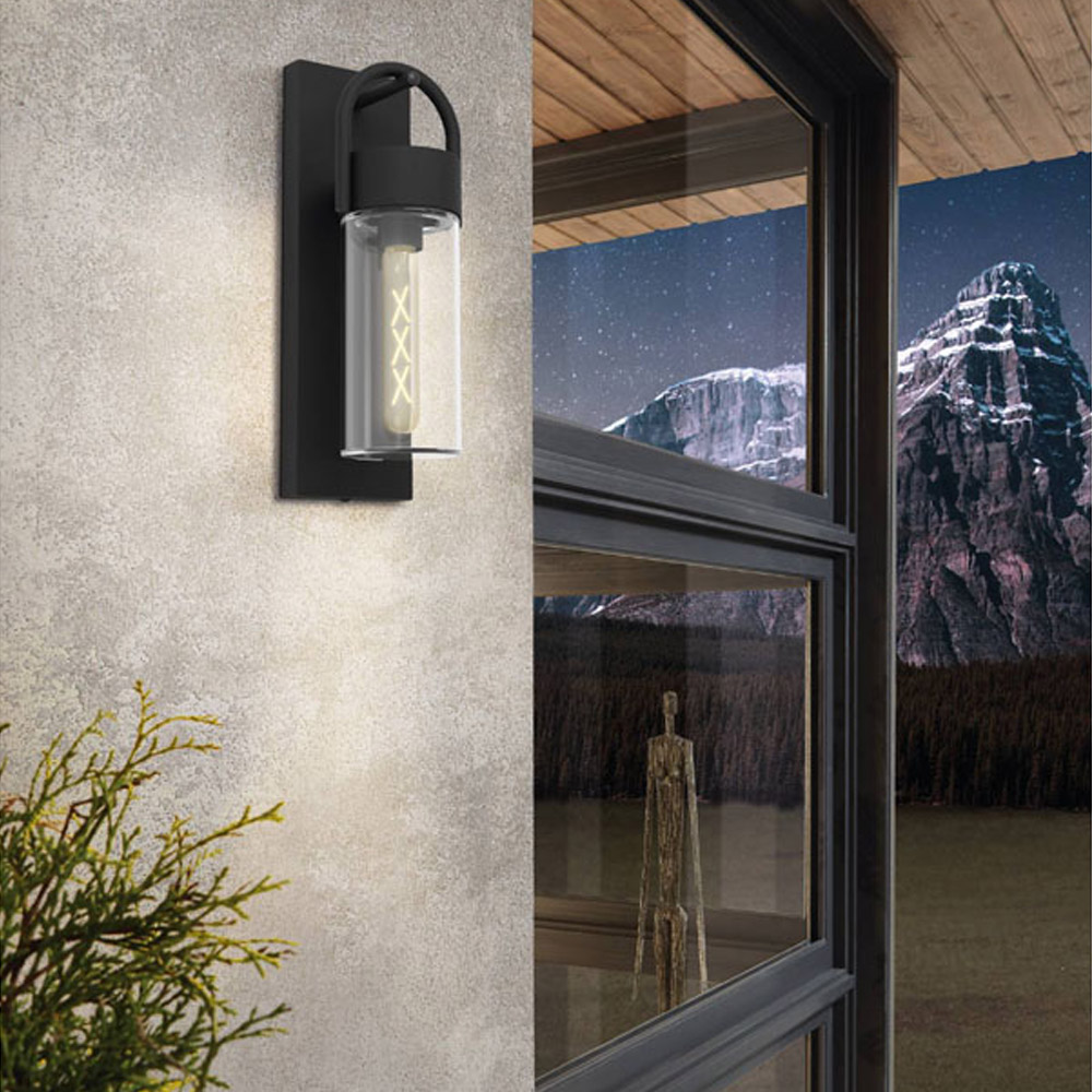 EGLO Carraro Black Exterior Wall Light Image 2