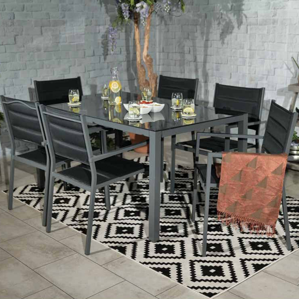 Royalcraft Sorrento 6 Seater Dining Set Black Image 9