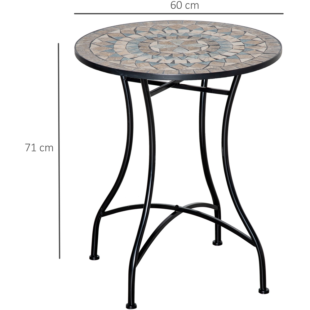 Outsunny Mosaic Round Bistro Table Green Image 8