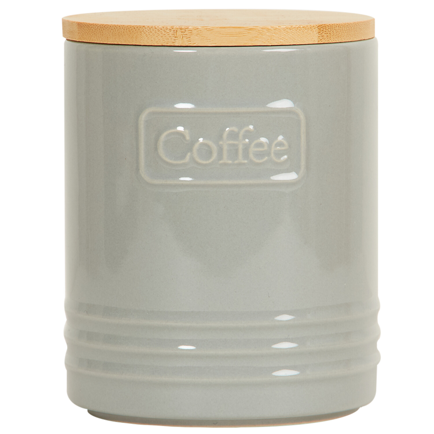 Canister with Bamboo Lid - Grey / Coffee Image 1
