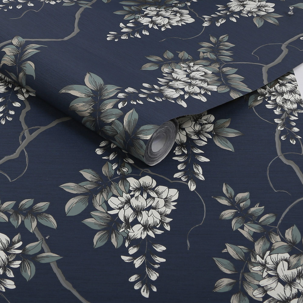 Superfresco Easy Wisteria Navy Wallpaper Image 2