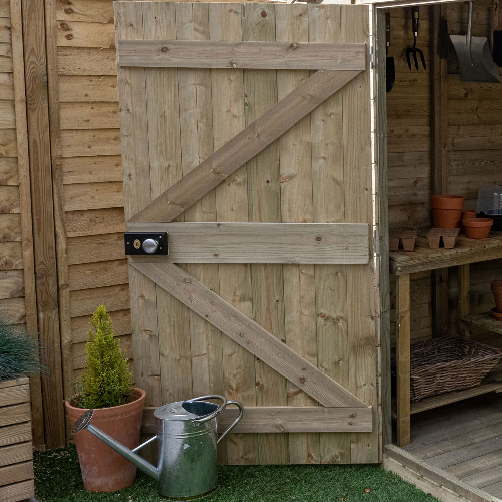Forest Garden 12 x 8ft Double Door Pressure Treated Apex Shed Image 6