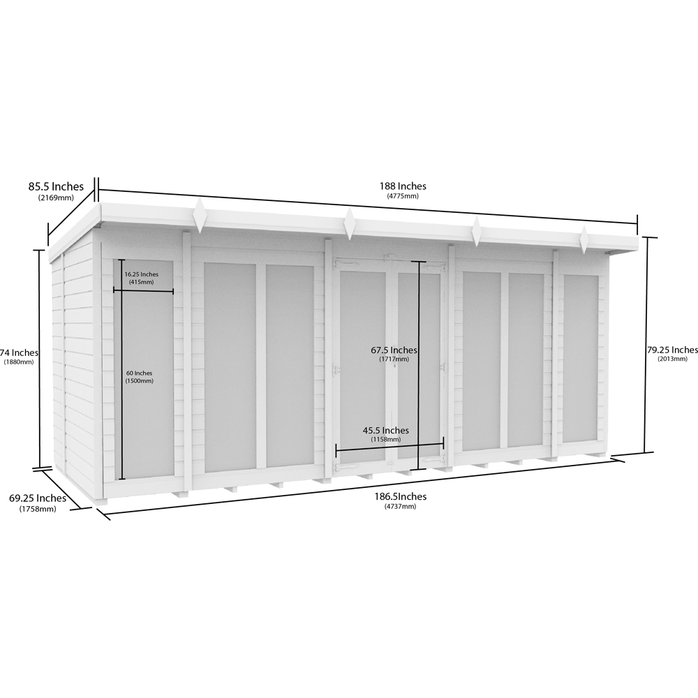 DIY Sheds 16 x 6ft Tongue and Groove Timber Pent Summerhouse Image 7