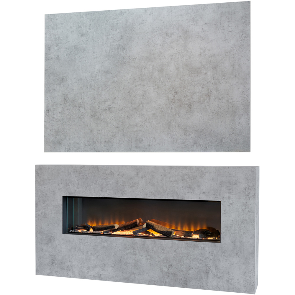Acantha Bloc Pre-Built Concrete Effect Fully Inset Media Wall Suite and TV Board Image 3
