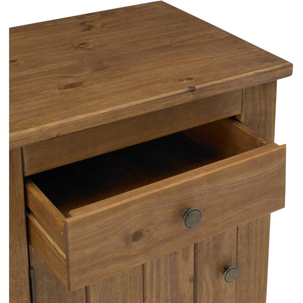 Havana Single Door and Single Drawer Solid Pine Bedside Table Image 3