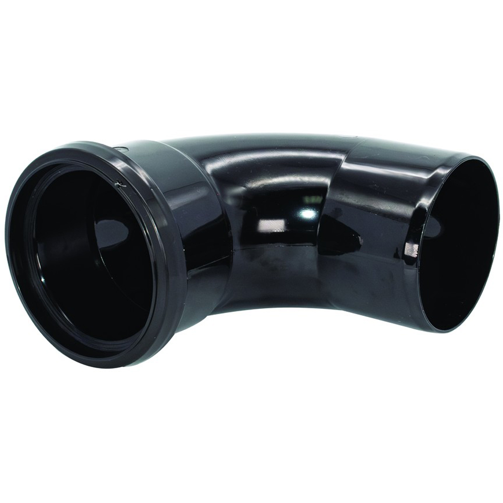 FloPlast Industrial/ Xtraflo Single Socket Bend 92.5 Degree Downpipe Black 110mm Image 4