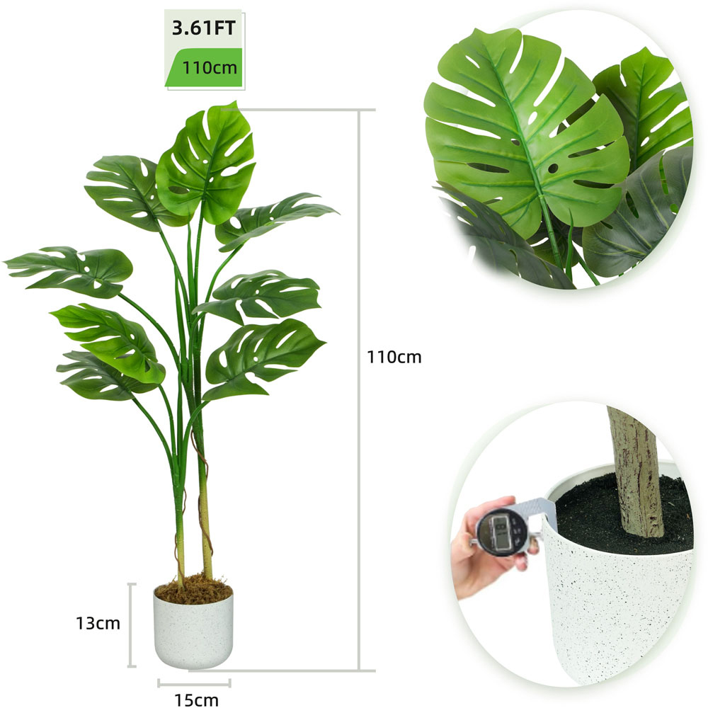 Monstera Tree Indoor Artificial Plant 110cm Image 6