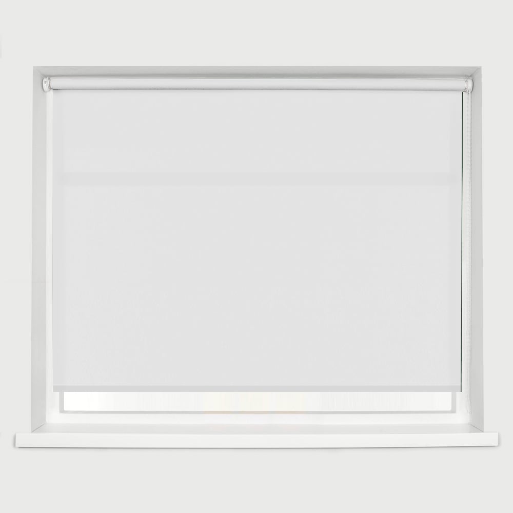 Caecus Straight Edge Roller Blind White 90cm Image 1