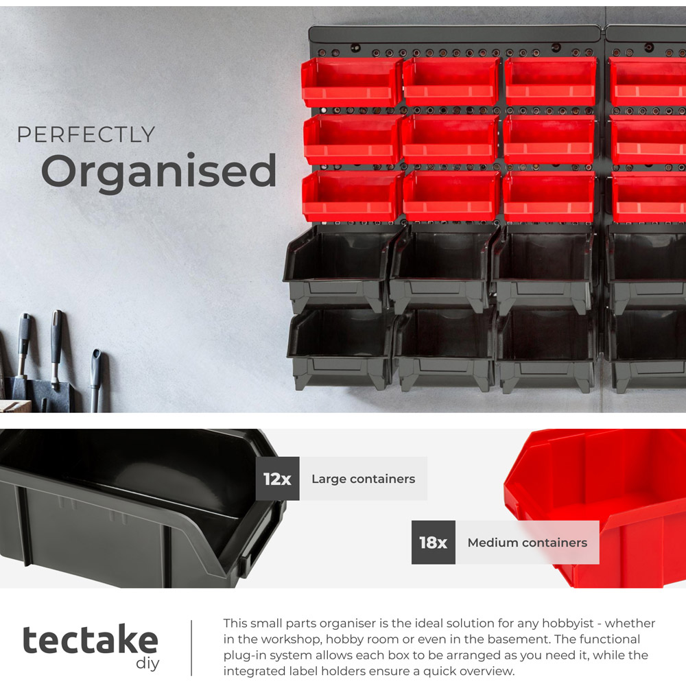 tectake 30 Shelf Wall Mounted Storage Organiser Image 5