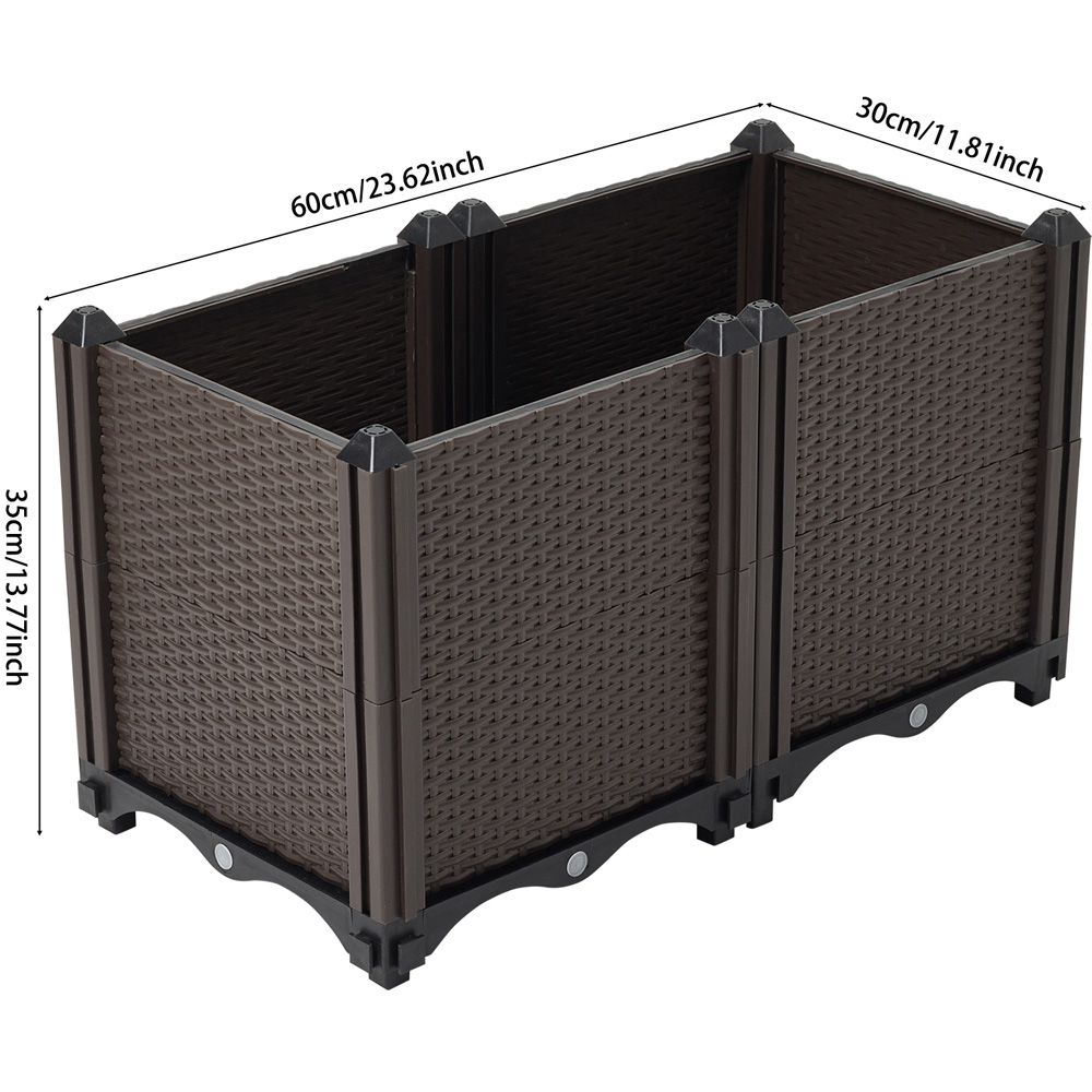 Living and Home Plastic Raised Garden Bed Planter Box 60 x 30cm Image 8