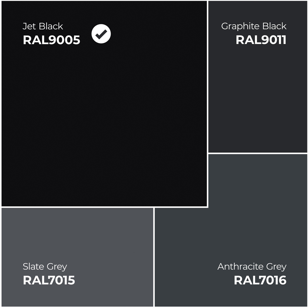 Jet Black Fully Finished Industrial Studio 1 Panel 2 Light Clear Glass Internal Door 1981 x 838 x 35mm Image 7