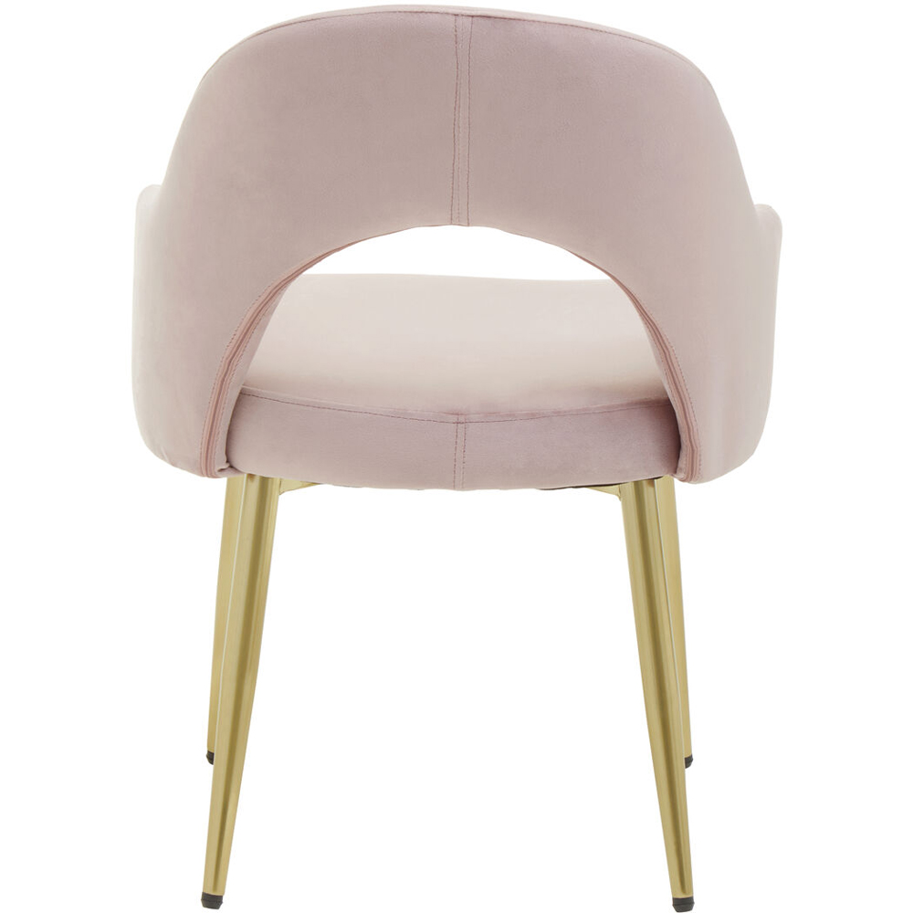 Premier Housewares Dani Dusky Pink Velvet Dining Chair Image 3