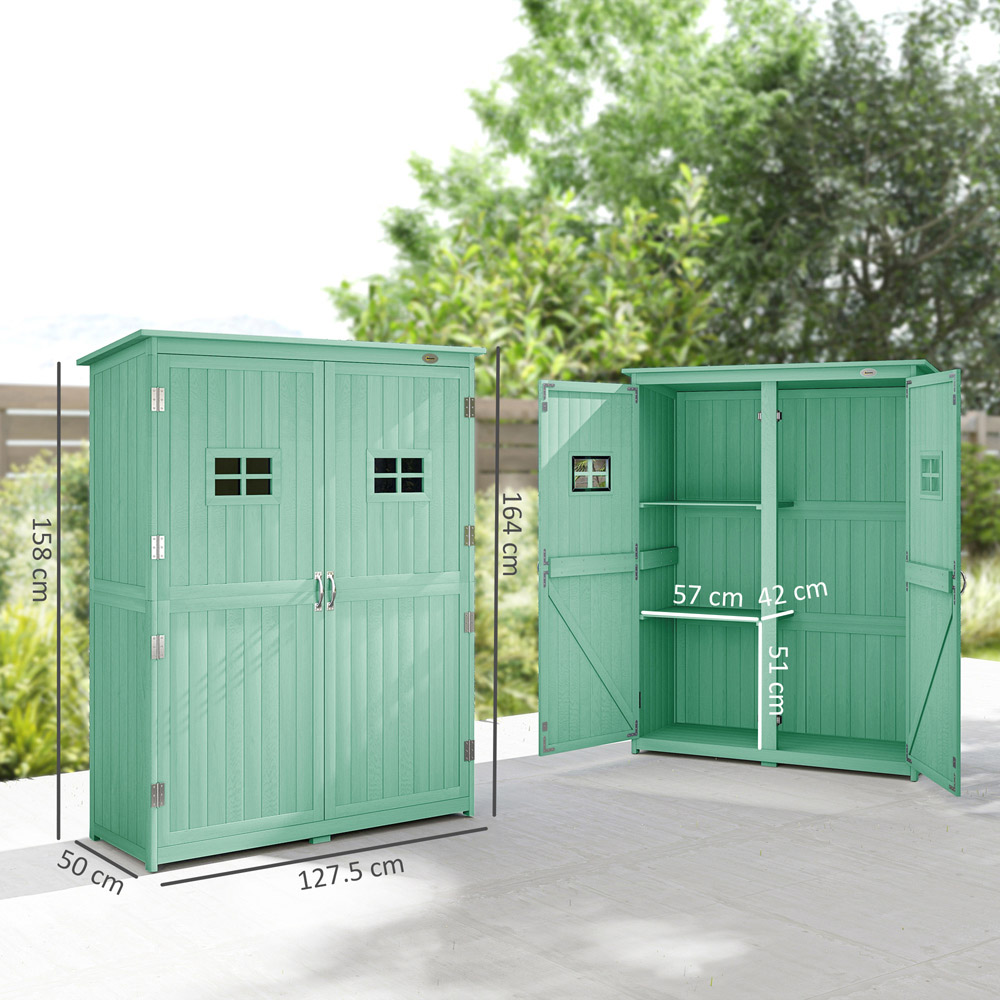 Outsunny 4.1 x 1.6ft Green Garden Tool Storage Cabinet Image 9