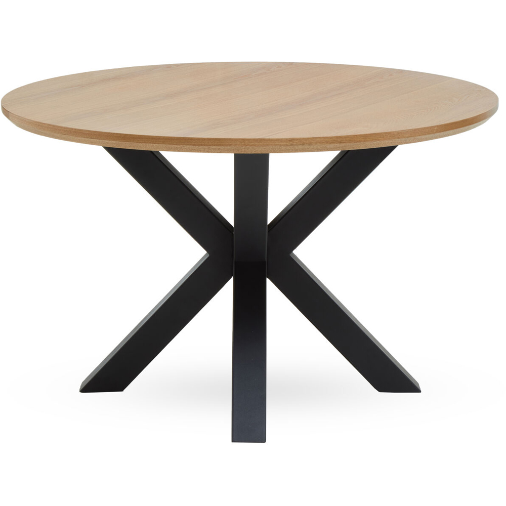 Premier Housewares Wood Veneer Top 4 Seater Dining Table with Metal Legs Image 2