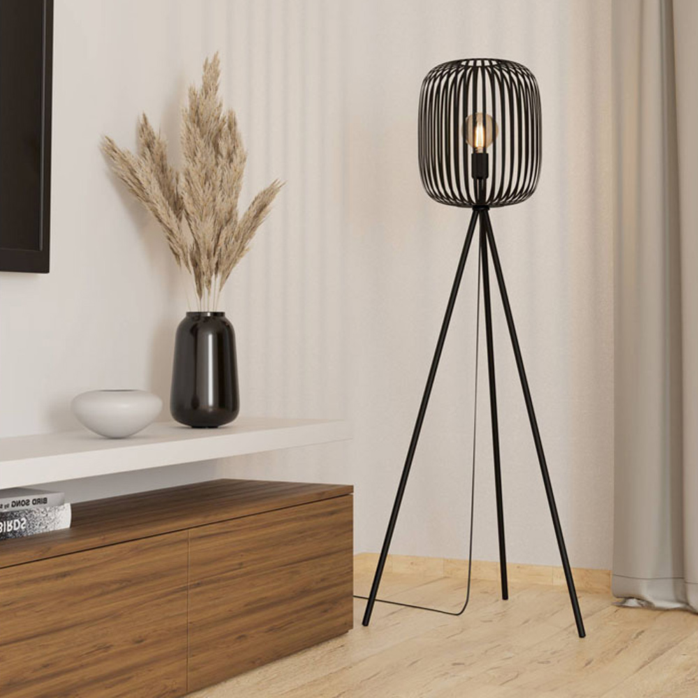 EGLO Romazzina Black Tri Floor Lamp Image 2