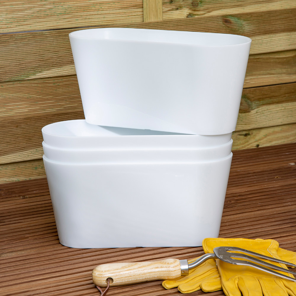 Wham Studio Ice White Oval Plastic Trough 30cm 4 Pack Image 2
