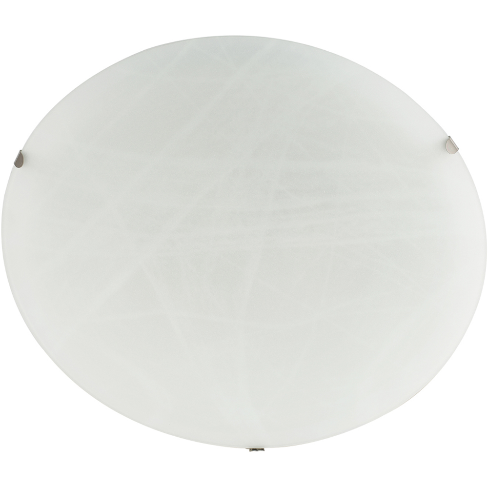 Happy Homewares Alabaster Circular White Glass IP20 Flush Ceiling Light Image 4