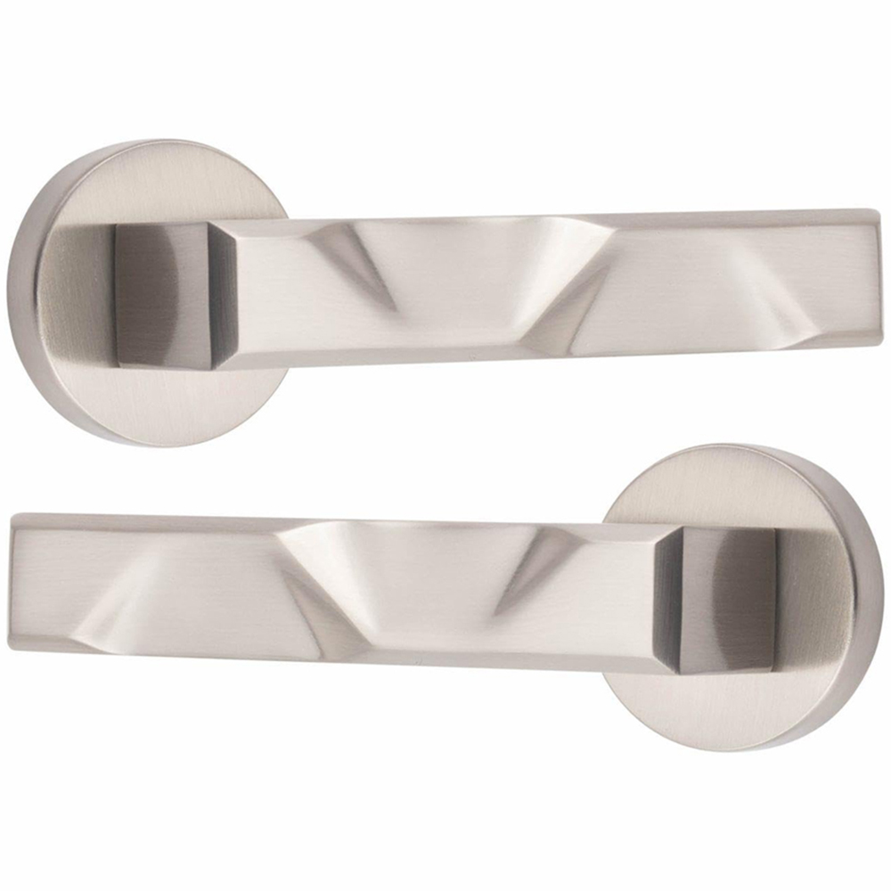 Golden Grace Satin Nickel Modern Nova Door Handle Set 5 Pack Image 3