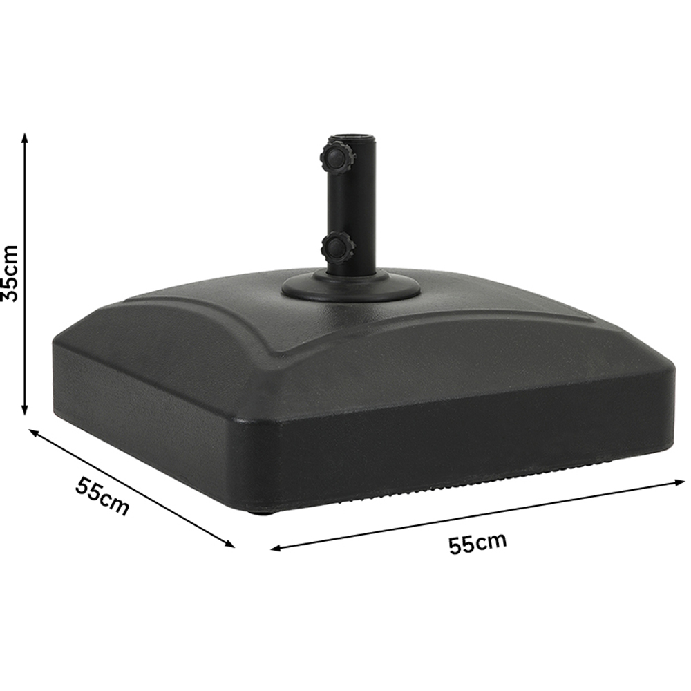 Living and Home HDPE Freestanding Square Parasol Tank Base with Cross Tile and Wheels 55cm Image 9