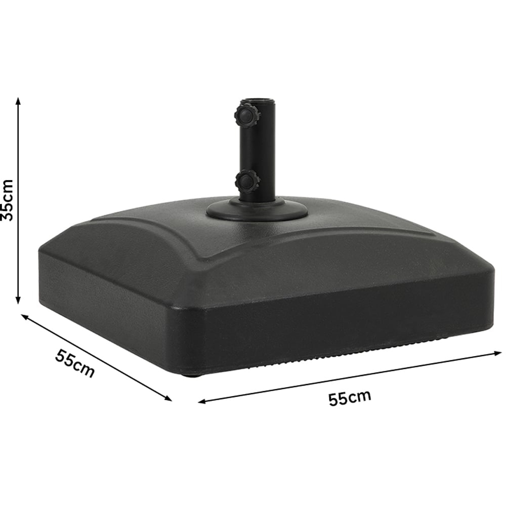 Living and Home Light Grey Square LED Rotatable Cantilever Parasol with Wheeled Base 3m Image 8