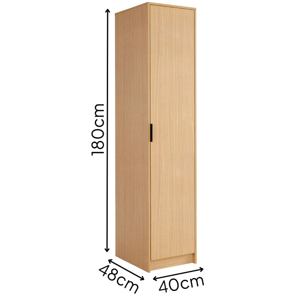 Home Source Phoenix Single Door Oak Wardrobe Image 8