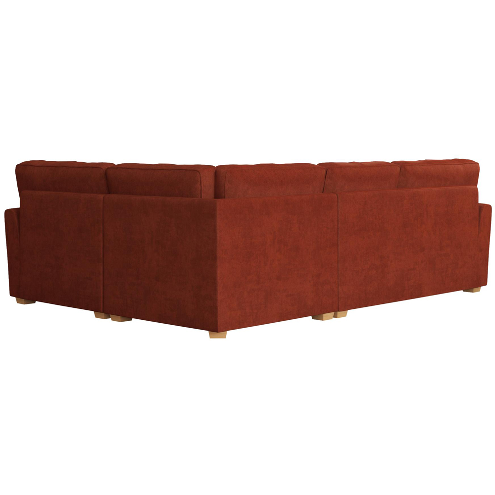 Wendleberry 3 Seater Marmalade Plush Velvet Fixed Back Right Hand Corner Sofa Image 4
