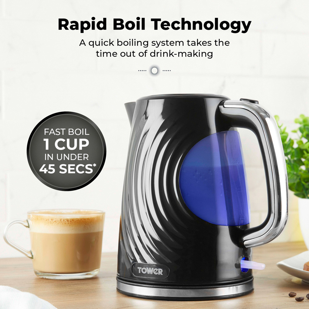 Tower Sonar EEJB341 Black 20L Microwave with 2 Slice Toaster and 1.7L Kettle Set Image 5