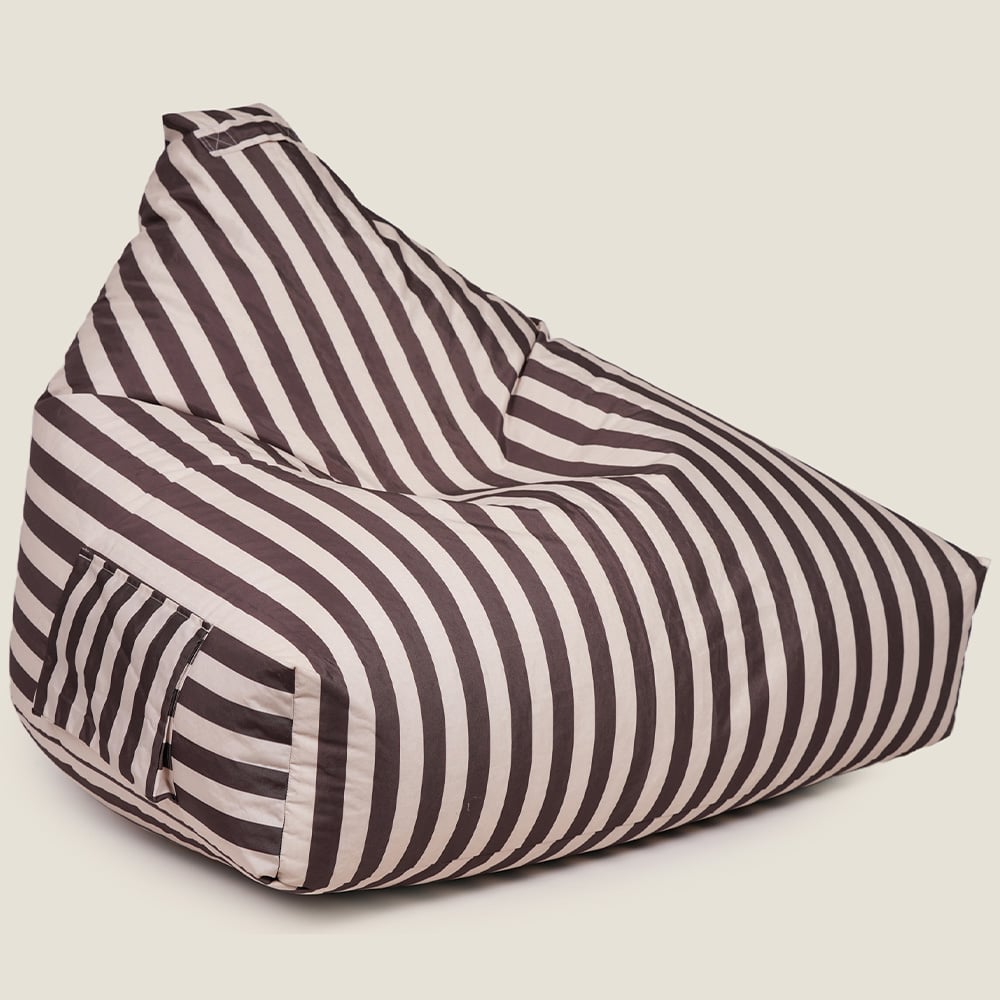 Kaikoo Grey and Cream Cord Sumo Tripod Bean Bag Image 2