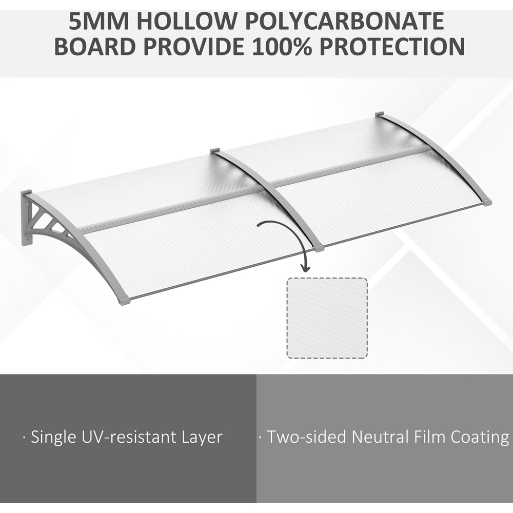 Outsunny Clear Outdoor Door Canopy Awning 1.96 x 0.75m Image 8