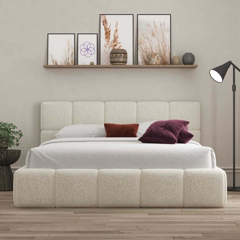 DS Living Ovella Single Ivory Cubed Ottoman Bed Image 3