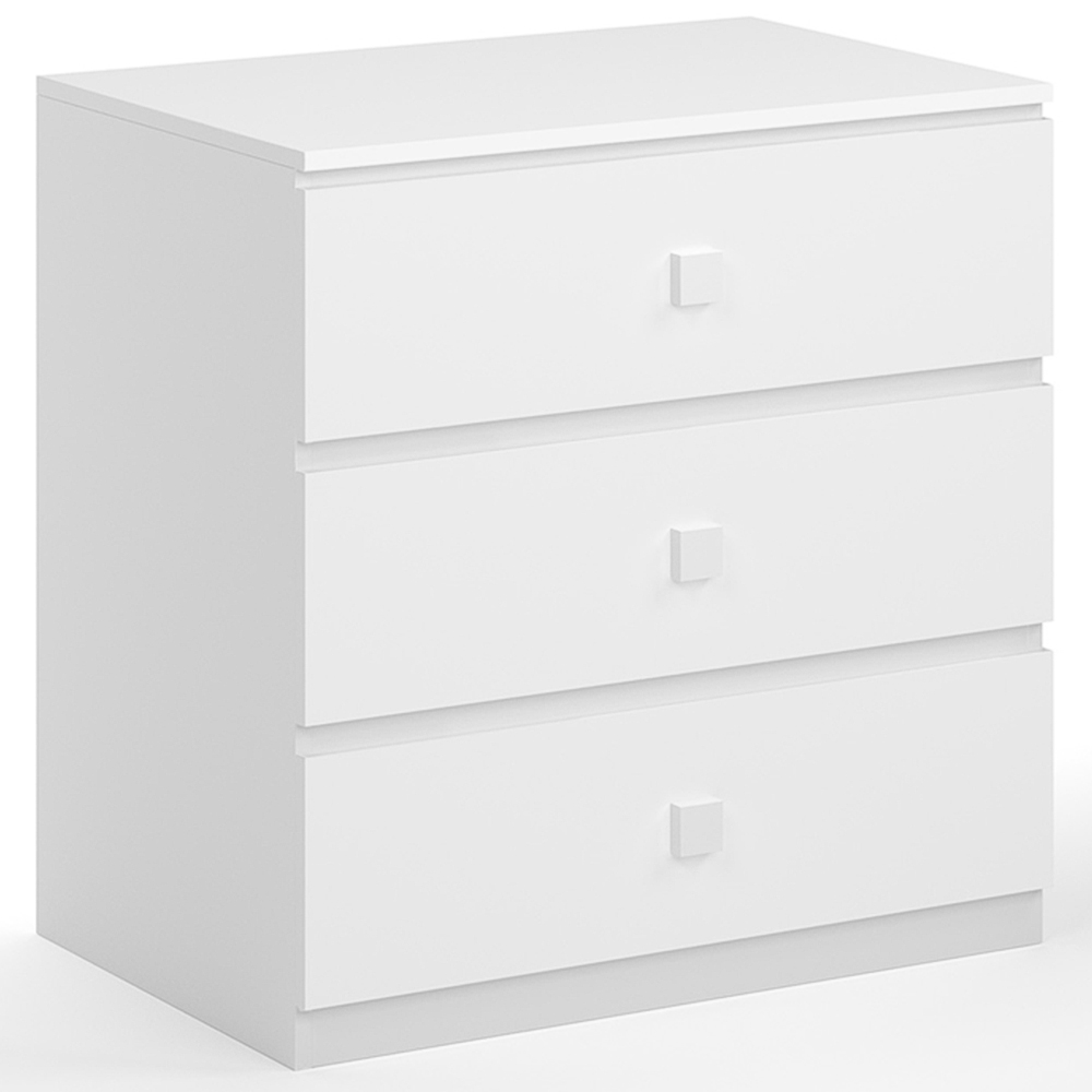Kudl 3 Drawer White Storage Chest Image 2
