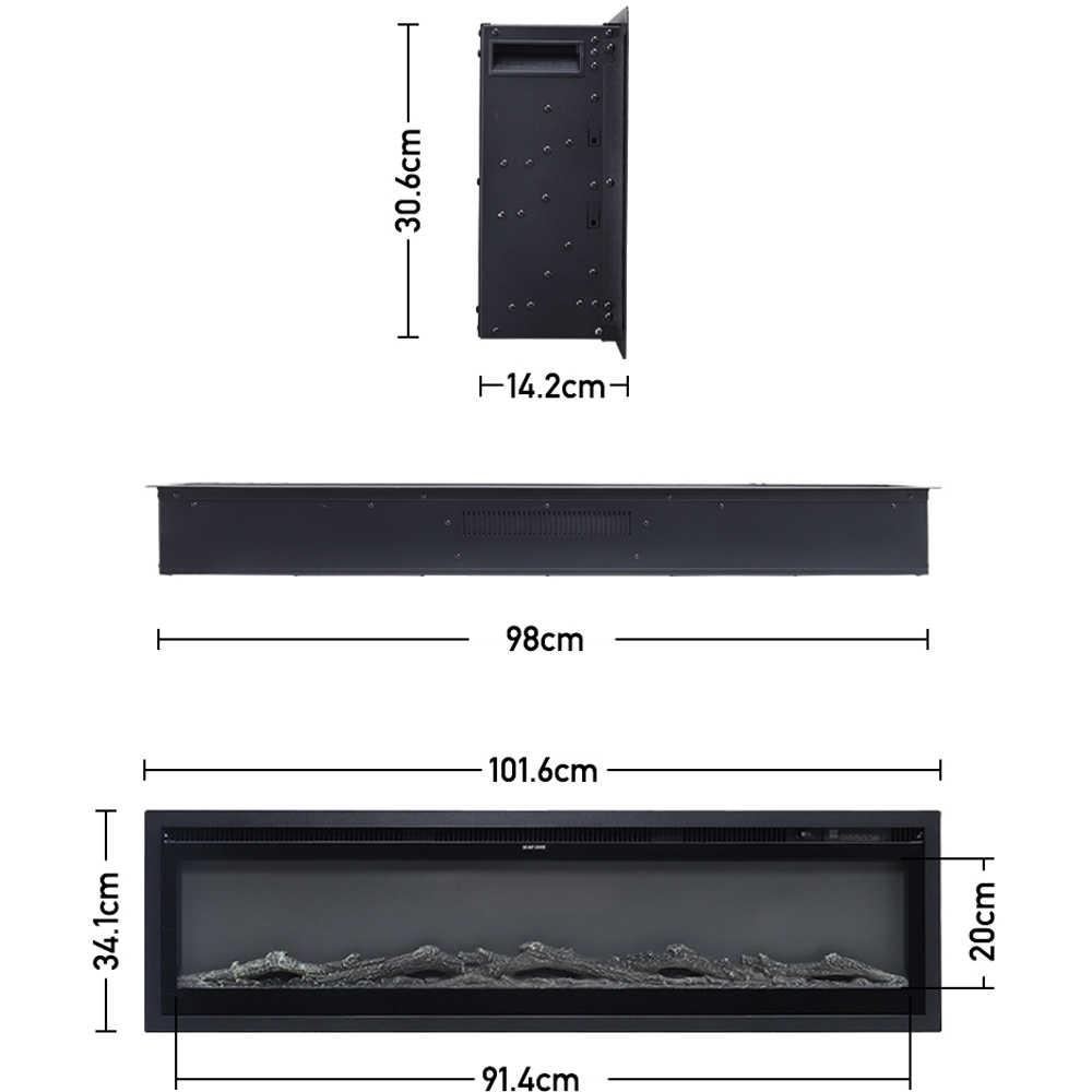 Living and Home 12 Flame Colour Mounted Inset or Freestanding Electric Fireplace 40 inch Image 9