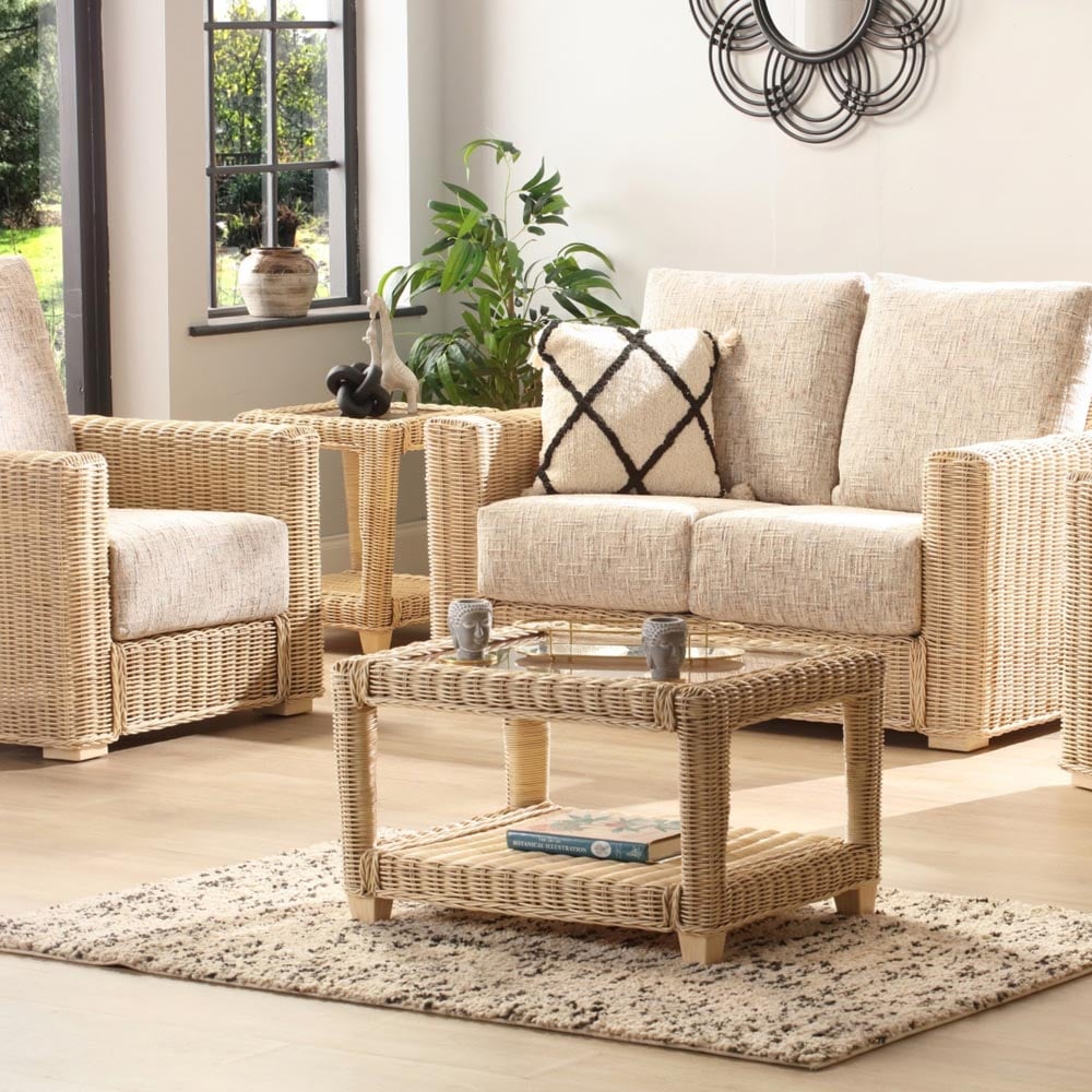 Desser Furniture Burford 4 Seater Natural Rattan Sofa Set Image 7