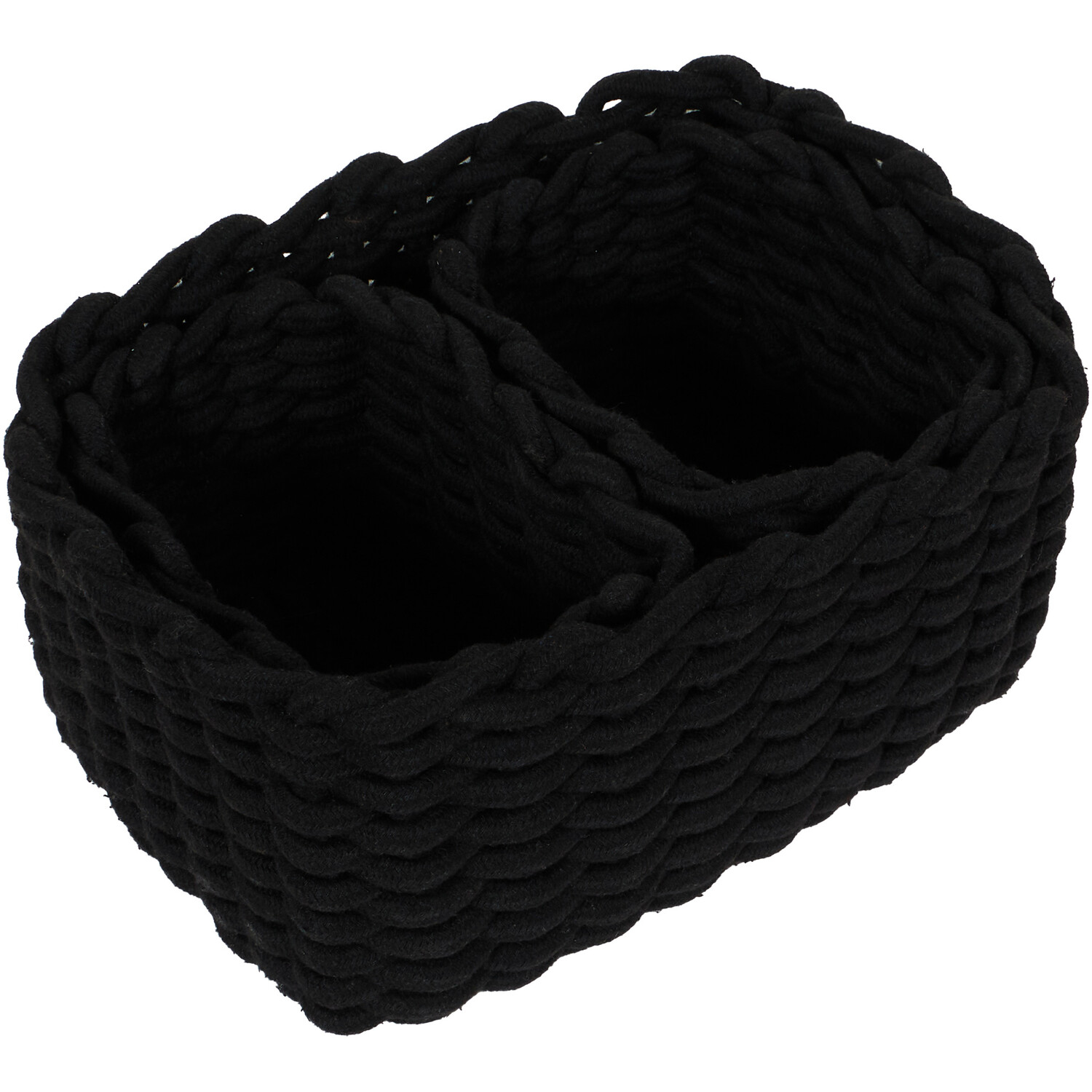 Black Rope Storage Basket 3 Pack Image 2