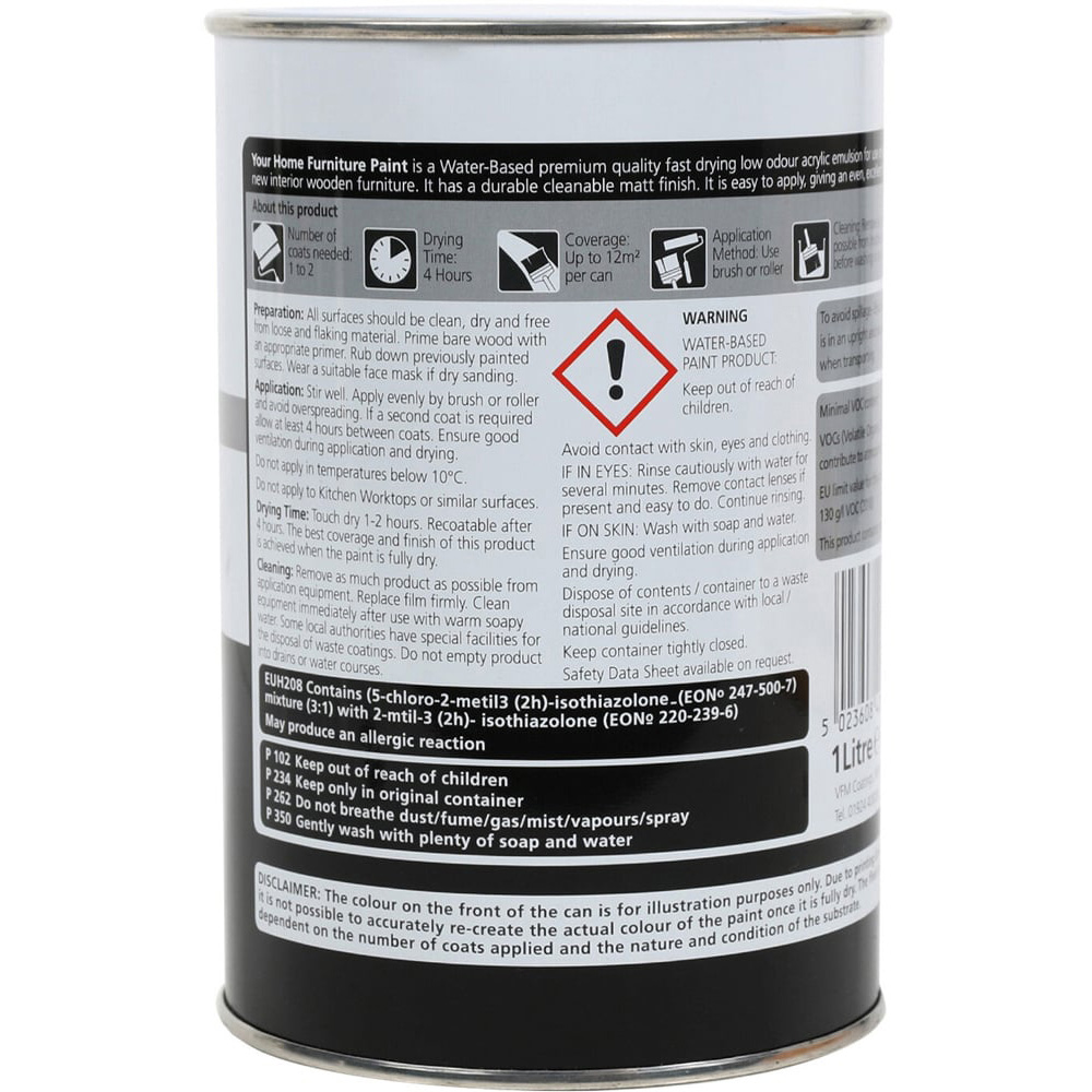 Your Home Breezy Blue Matt Furniture Paint 1L Image 4