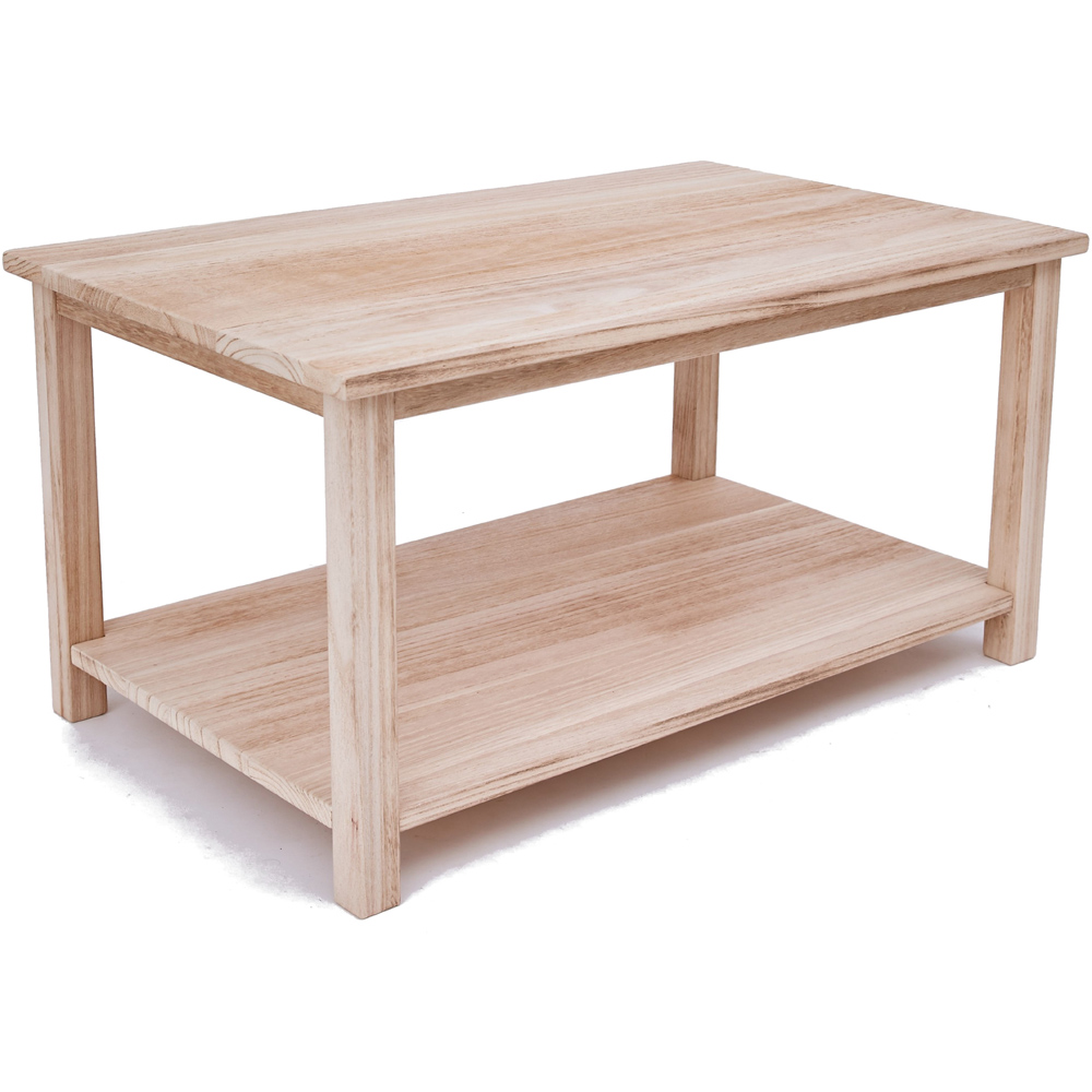 Portofino Single Shelf Light Wood Coffee Table Image 2