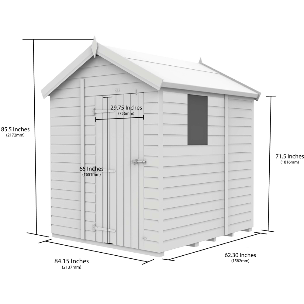 DIY Sheds 7 x 5ft Tongue and Groove Timber Apex Garden Shed Image 9