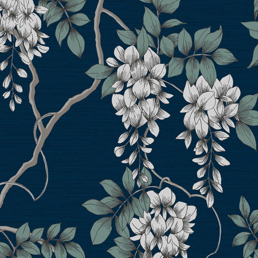 Superfresco Easy Wisteria Navy Wallpaper Image 3