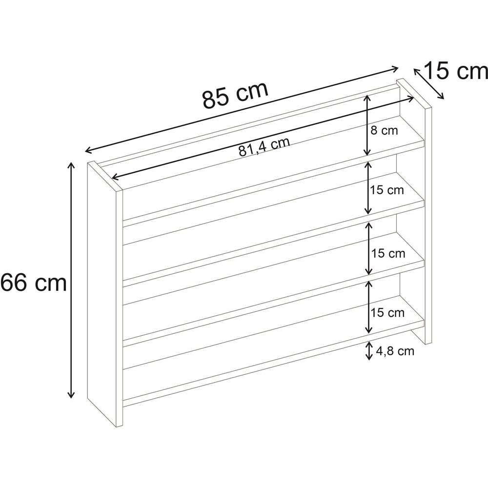 Decortie Lane 4 Shelf Deep Oud Wall Mounted Shelf Image 6