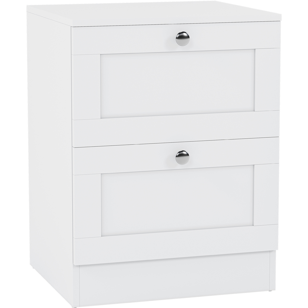 VIDA DESIGNS Altino 2 Drawer White Shaker-Style Bedside Chest Image 2