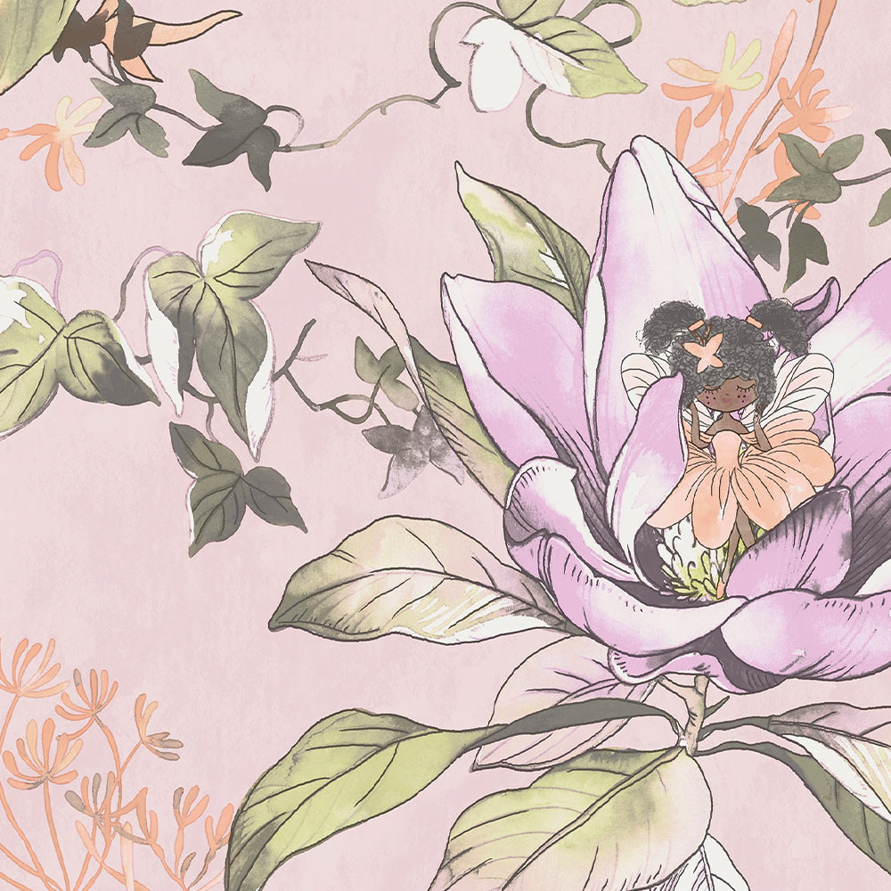 Holden Decor Floral Fairies Pink Wallpaper Image 4