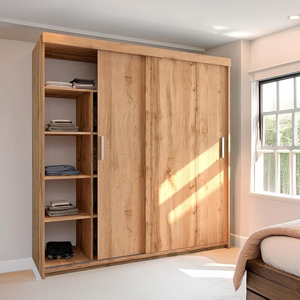 Sliding Wardrobes 4U 2 Sliding Door Oak Votan Modern Wardrobe Image 2