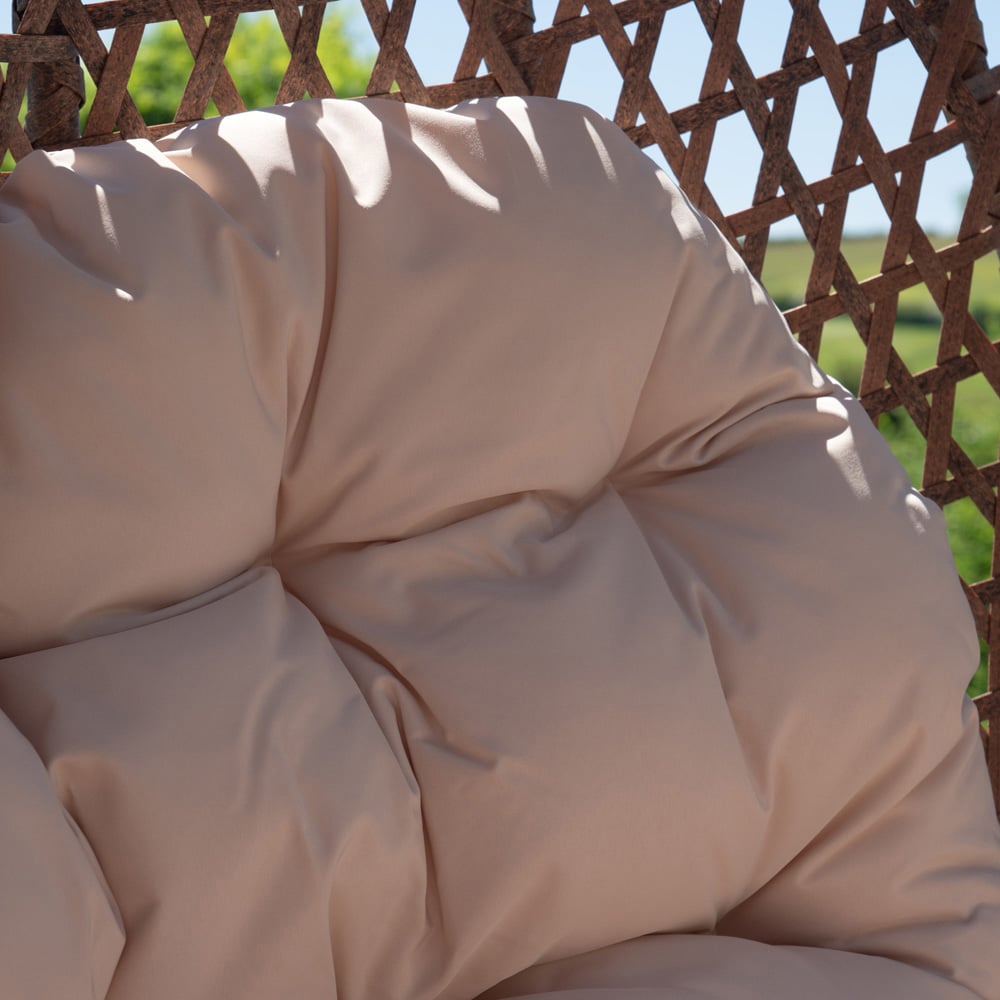 Artemis Home Alston 2 Seater Cream Garden Hanging Egg Chair Image 3
