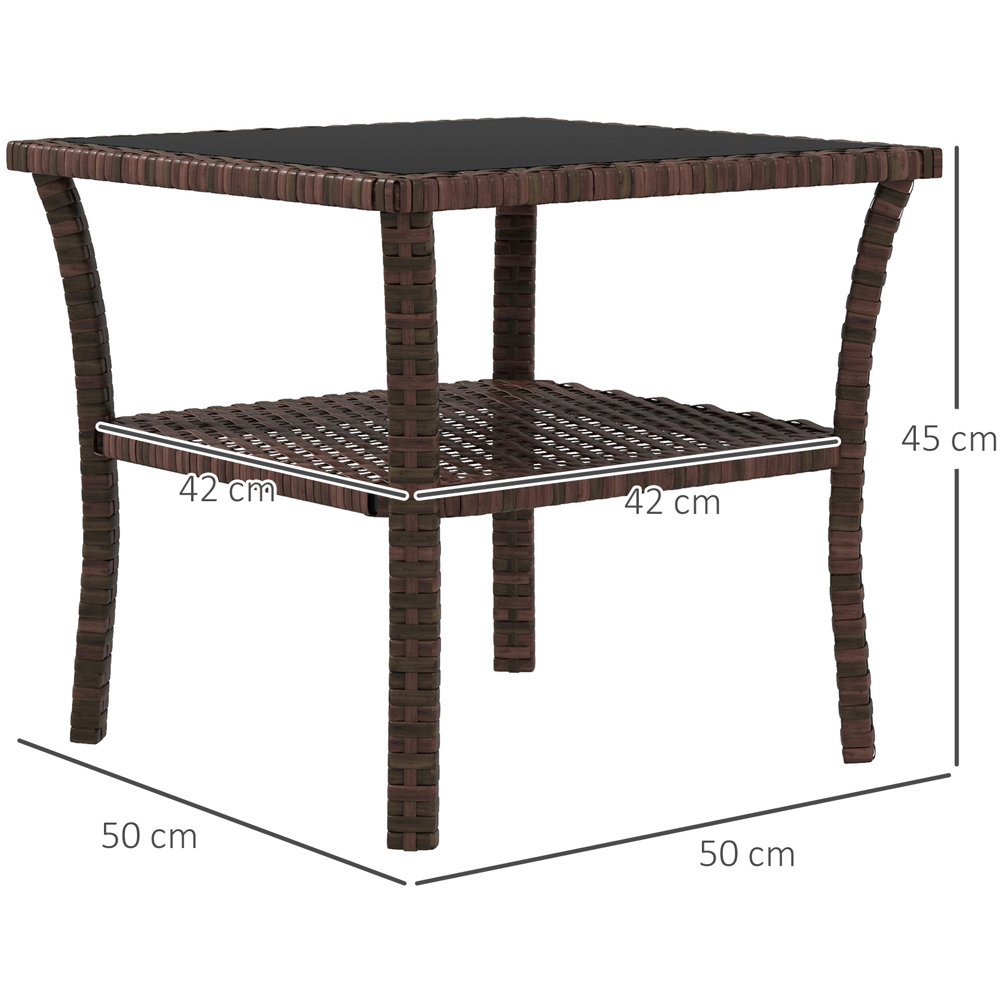 Outsunny Brown PE Rattan Coffee Table Image 8